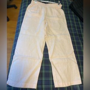 JCrew girls wide leg 100% linen pants WHISPER PEACH pink orange